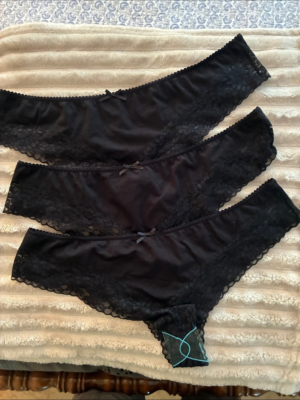 ASOS size 16 Black Lace Bikini Panties Trio